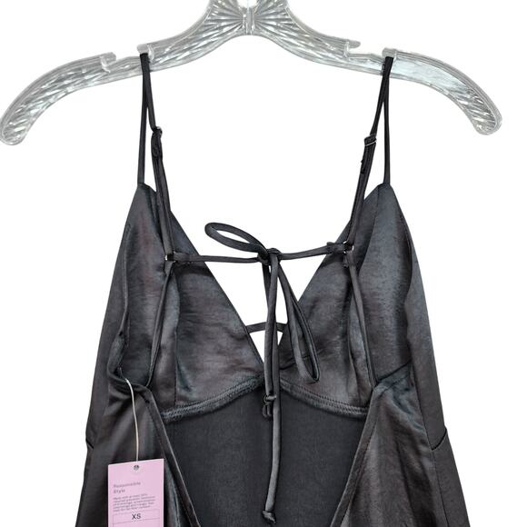 NWT Wild Fable Slip Dress XS Long Black Shiny Satin Sleeveless Sexy Form Fitting - Picture 6 of 10